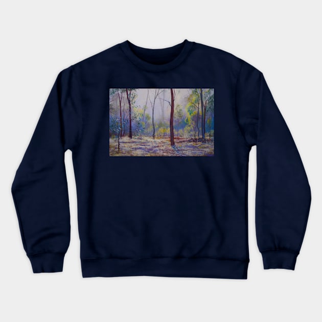 'Moody Bush Blues' Crewneck Sweatshirt by Lyndarob